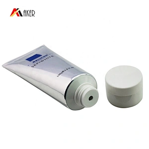 Plastic Tube Packaging Sliver Cosmetic Face Wash Aluminum Silver or Customized Colors Flip Top Cap/screw Cap Round