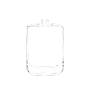 Good quality 100ml empty clear glass perfume bottles with gold aluminum covered mist sprayer and luxury cap
