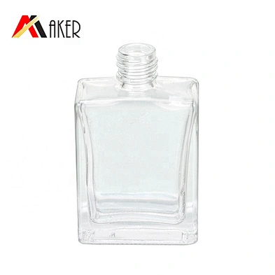 Empty clear 15 ml square oil perfume roll on glass bottle with gold aluminum cap
