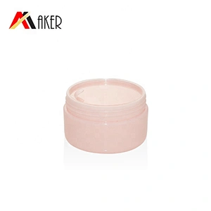 Small MOQ PP 20g pink cylinder single wall plastic cosmetic cream jar packaging with screw cap