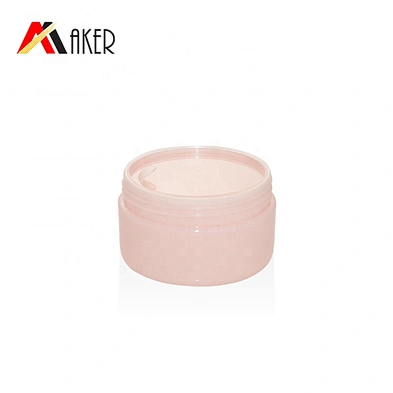 Small MOQ PP 20g pink cylinder single wall plastic cosmetic cream jar packaging with screw cap