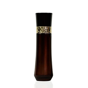 120ml black gradient gold bottle packaging personal skincare cream lotion pump cosmetic glass bottle