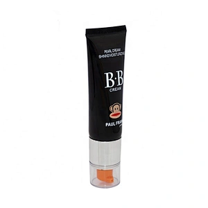 wholesale 50ml black color round cosmetic packaging nude BB cream squeeze tube with airless pump