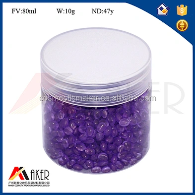 Empty transparent 50ml wide mouth plastic PET cream jar cosmetic container with screw top lid