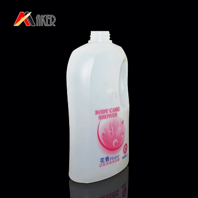 Customized flat white 1 liter 2 liter shampoo cosmetic hdpe plastic lotion bottle with handle