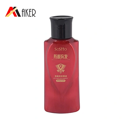 wholesale special mini 60ml red pearl shampoo plastic pet bottle with black screw cap
