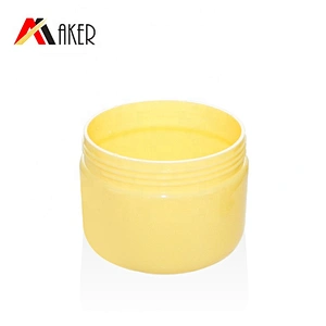 Guangzhou wholesale empty 50g yellow PP plastic cosmetic face cream hand cream jar with plastic screw lid and clear inner cap