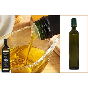 New arrival wholesale 750ml matte dark green square olive oil glass bottle