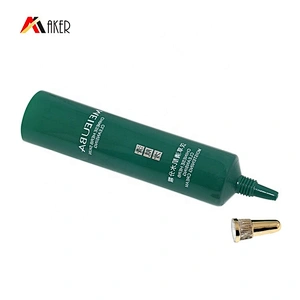 Hot sale LDPE plastic cosmetic eye cream packaging tube with luxury gold aluminum accessory
