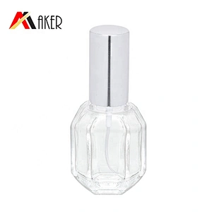 Special clear 10ml empty crystal mini glass perfume bottle with silver aluminum mist sprayer