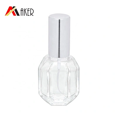 Special clear 10ml empty crystal mini glass perfume bottle with silver aluminum mist sprayer