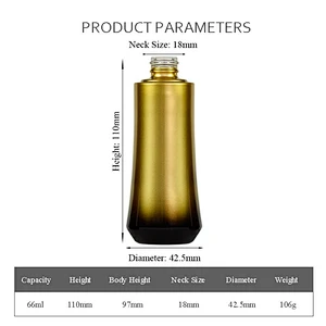 60ml black gradient gold cosmetic packaging personal skincare cream lotion pump glass bottle