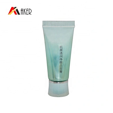 Empty wholesale price round green hand cream aluminum cosmetic tube with screw cap