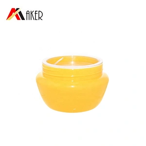 Factory supply new design empty yellow plastic 20g pp cream jar with cap
