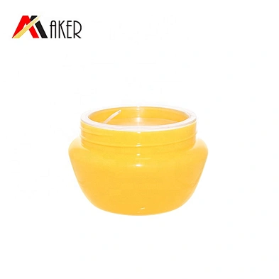 Factory supply new design empty yellow plastic 20g pp cream jar with cap