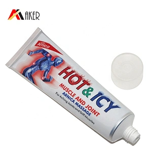 Supply round cosmetic aluminum laminated tube with plastic screw cap for muscle pain cream