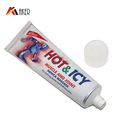 Supply round cosmetic aluminum laminated tube with plastic screw cap for muscle pain cream