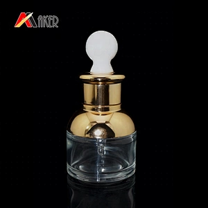 Newest luxury design cosmetic packaging empty 30ml clear glass serum dropper bottle