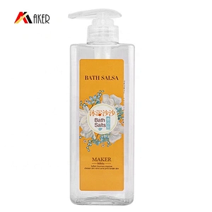 Empty 500ml 550ml clear square shape PET plastic lotion shampoo bottle with pump