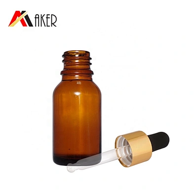Wholesale/Custom factory 15ml semi-transparent amber glass essential oil bottle cosmetic glass essence bottle serum bottle