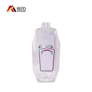 Wholesale empty 950ml unique shape clear PET plastic hand wash bottle liquid shampoo dispenser bottle