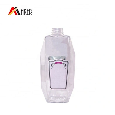 Wholesale empty 950ml unique shape clear PET plastic hand wash bottle liquid shampoo dispenser bottle