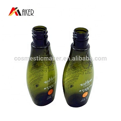 80ml Custom Shape Green PET Plastic Custom Shampoo Bottle Packaging with Logo with Lid