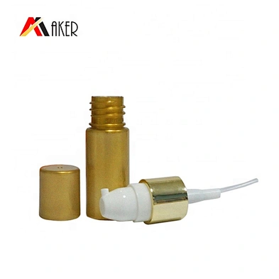 Wholesale 10ml PET plastic cosmetic eye cream bottle packaging with gold aluminum covered cream pump and cover cap