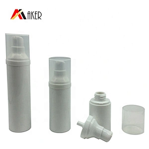 Hot sale 15ml 30ml 50ml white PP plastic cosmetic airless cream vacuum bottle packaging with airless pump