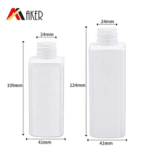 Newest design luxury 130ml 150ml empty square white pet lotion bottle with cream pump