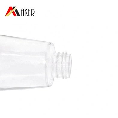 New arrival luxury design cosmetic packaging 50ml clear glass bottle for serum