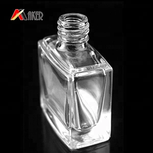 Wholesale clear 10 ml custom design empty square gel nail polish bottle with brush