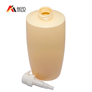 1L yellow PE plastic cosmetic empty shampoo bottle with lotion pump for wholesale