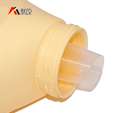 Factory wholesale price empty 2L light yellow HDPE plastic laundry detergent bottle