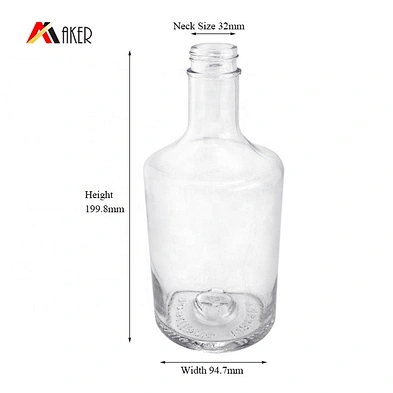 New design wholesale price clear empty 700ml liquor glass bottle with aluminum screw cap for whiskey