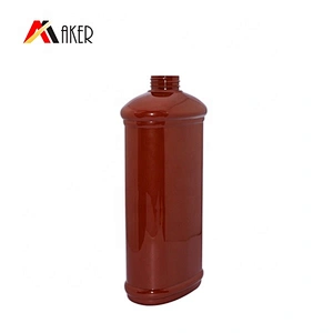 Empty Red Flat 1000ml Large Capacity PET Cosmetic Pump Plastic Organic Shampoo Bottles