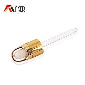 Hot selling 18mm gold aluminum covered essential oil dropper cap glass dropper cap flower basket type