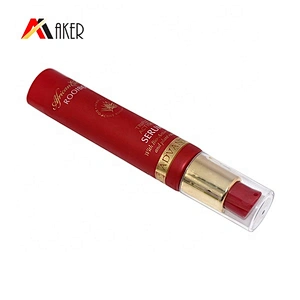 Empty 30ml 50ml Luxury Red Color Round hand Cream plastic squeeze tubes for cosmetics with pump