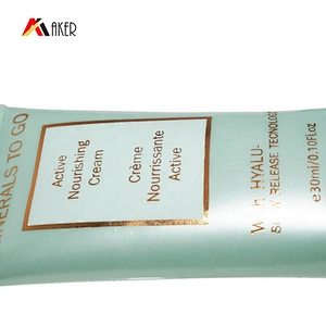 Factory wholesale 30ml green oval shape luxury cosmetic bb cream packaging plastic tube with screw cap