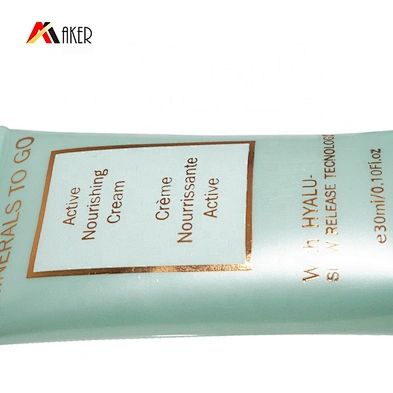 Factory wholesale 30ml green oval shape luxury cosmetic bb cream packaging plastic tube with screw cap
