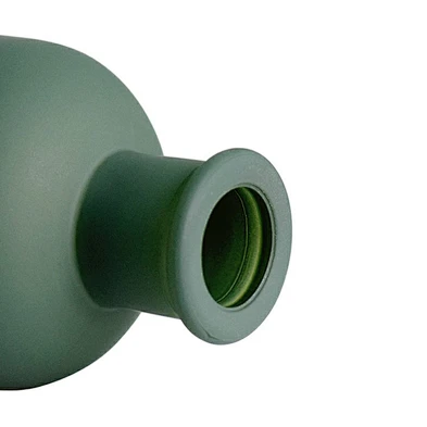 Room decorative 100ml green color froseted glass diffuser bottle with sticker rattan reed