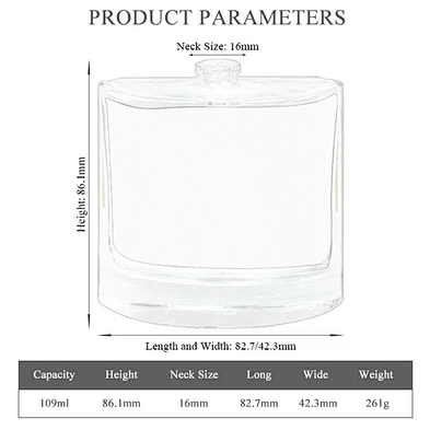 109ml Custom Transparent Cosmetic Hair Body Room Unique Empty Perfume Continous Fine Mist Glass Spray Bottle