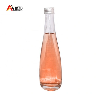 Factory 300ml clear empty classical sparkling wine glass bottle with aluminum screw cap