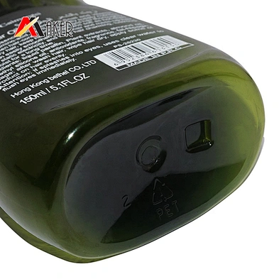 Hottest design semi transparent green empty 250ml PET plastic massage oil bottle with flip top lid