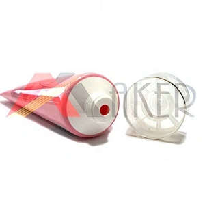 Eco-friendly 180ml pink empty plastic cosmetic tube packaging with screw lid