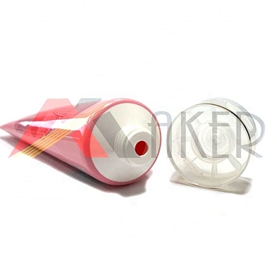 Eco-friendly 180ml pink empty plastic cosmetic tube packaging with screw lid