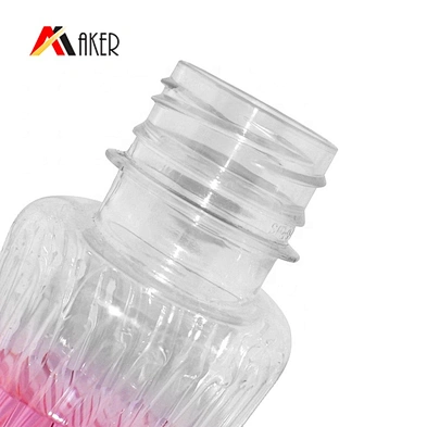 Customized design BPA free empty 350ml clear PET plastic beverage bottle with cap