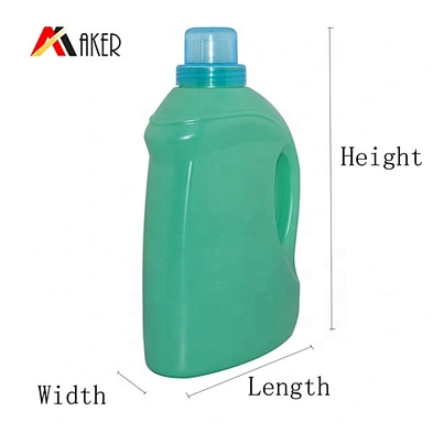 Factory wholesale price empty 2L HDPE green plastic laundry detergent bottle with cap