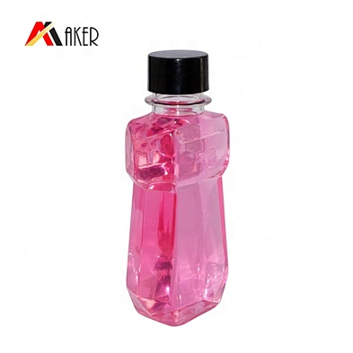 Guangzhou wholesale special shape 150ml clear PET plastic mouthwash bottle with screw cap