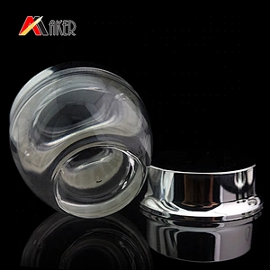 China factory custom 20ml 30ml 50ml clear round shape  face cream glass jar with screw top lid